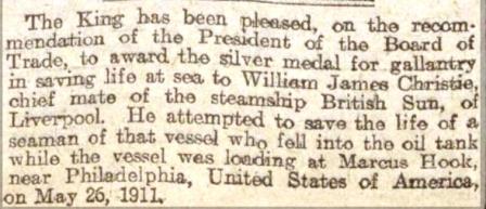 Aberdeen Press 27 7 1911 Press cutting