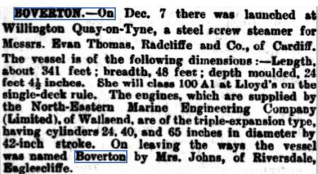 11 12 1909 Lloyds List Boverton