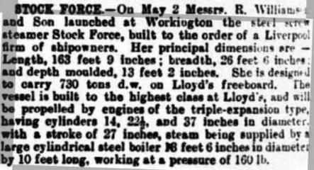 11 5 1907 Lloyds List Stock Force